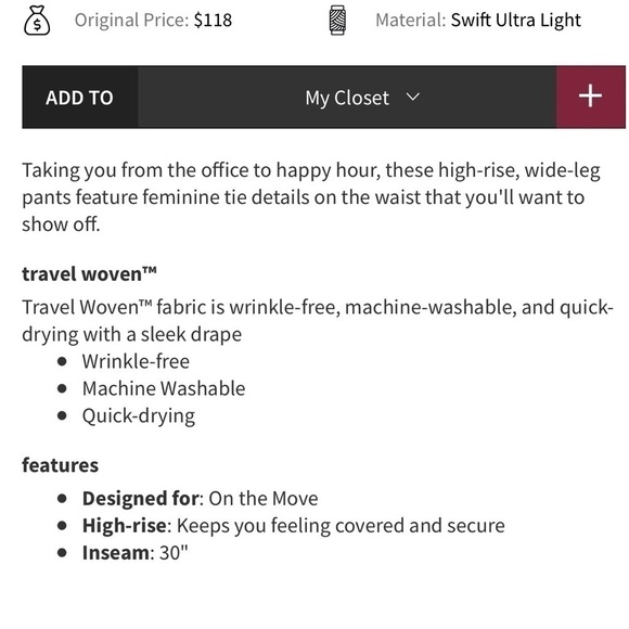 Lululemon Highrise wide legs pants in true navy B128 - Picture 13 of 13